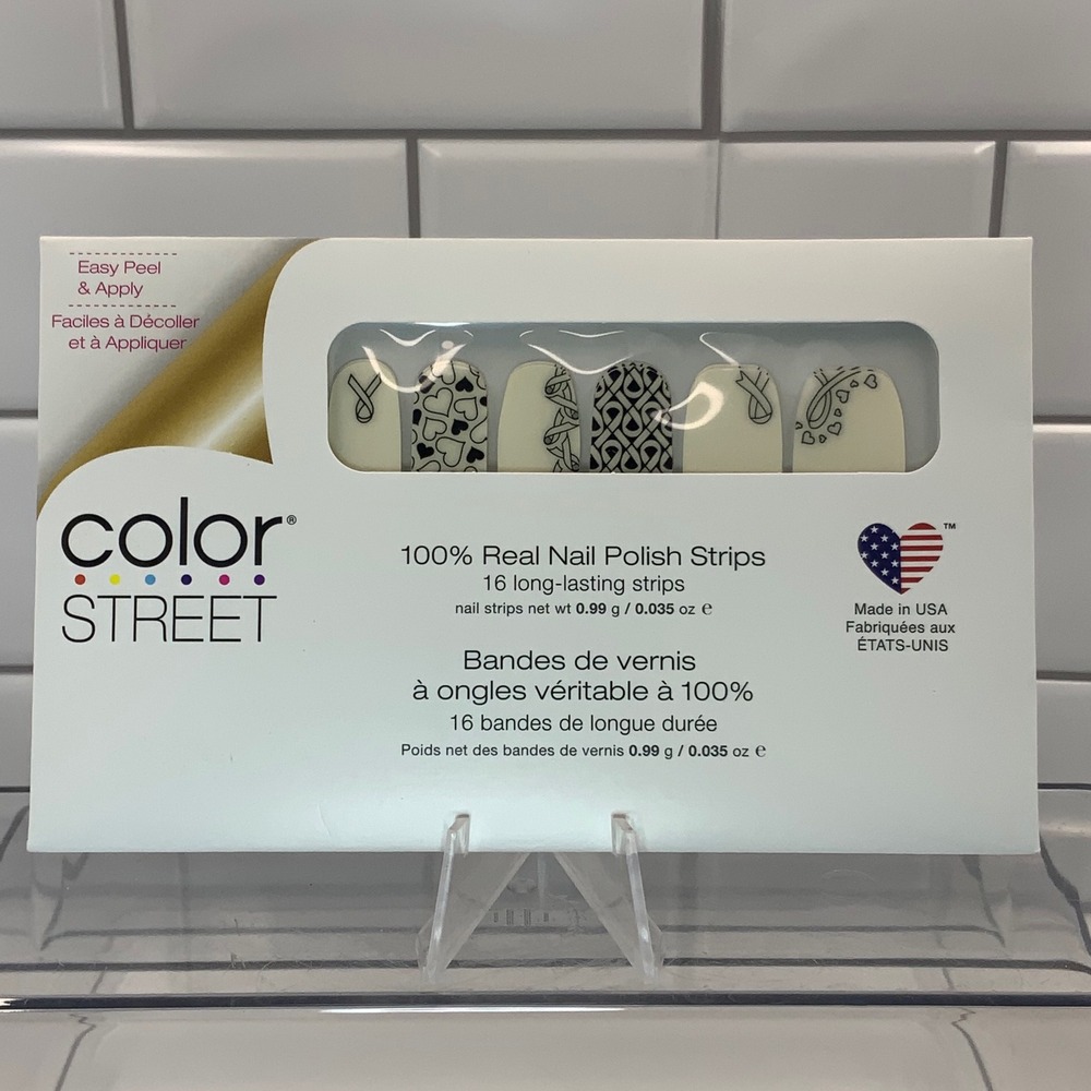 Color Street For the Cause FDL054 Nail Polish Strips Clear Black 16 Count